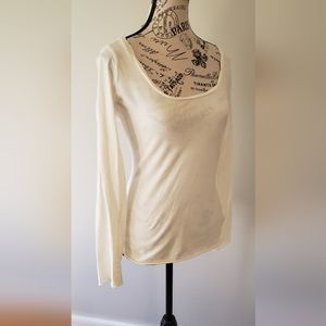 PIMKIE white long sleeeves t shirt Size M Light fabric very elegant